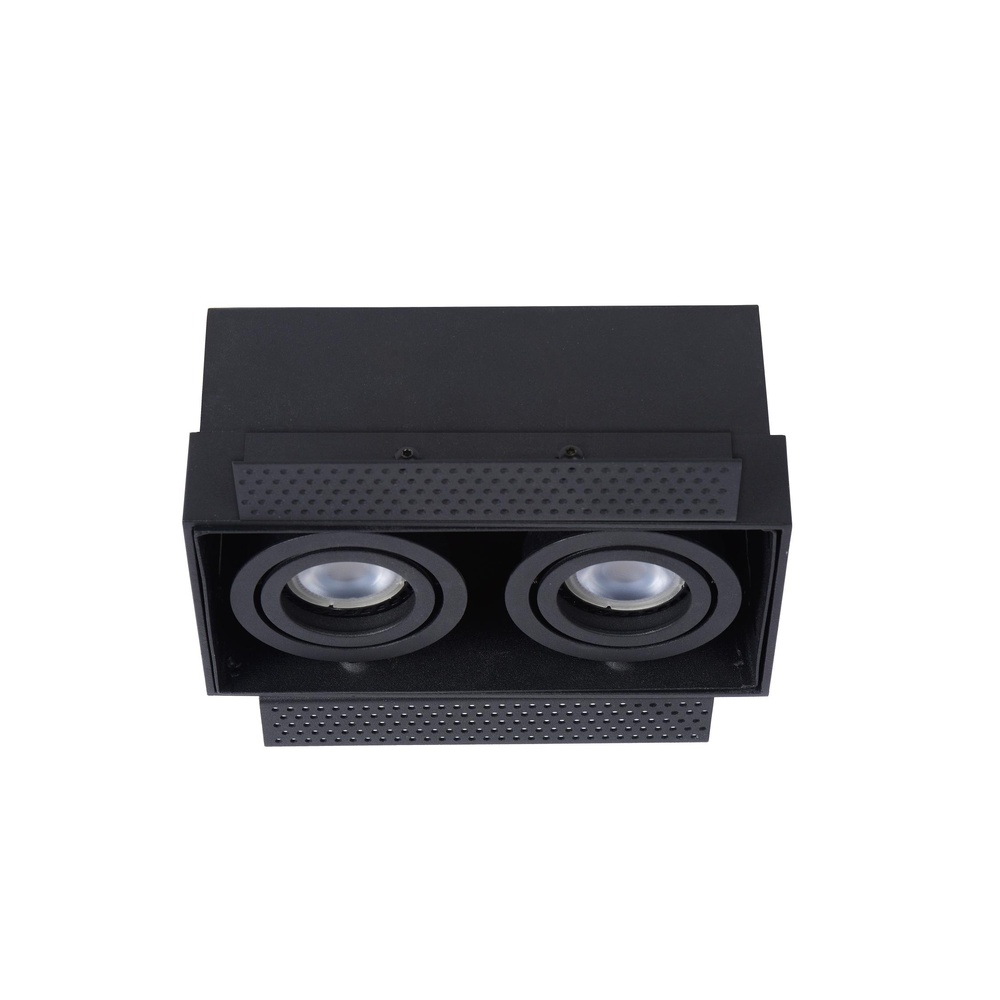 Lucide Strakke inbouwspotTrimless dubbel zwart - 09925/02/30